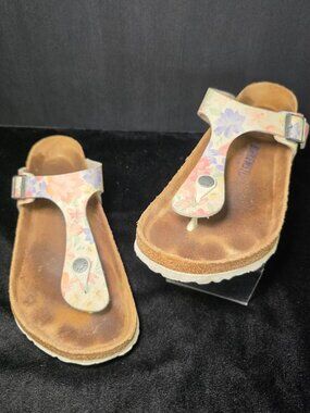 Birkenstock Gizeh Supernatural Flowers White Birko Floral 8.5